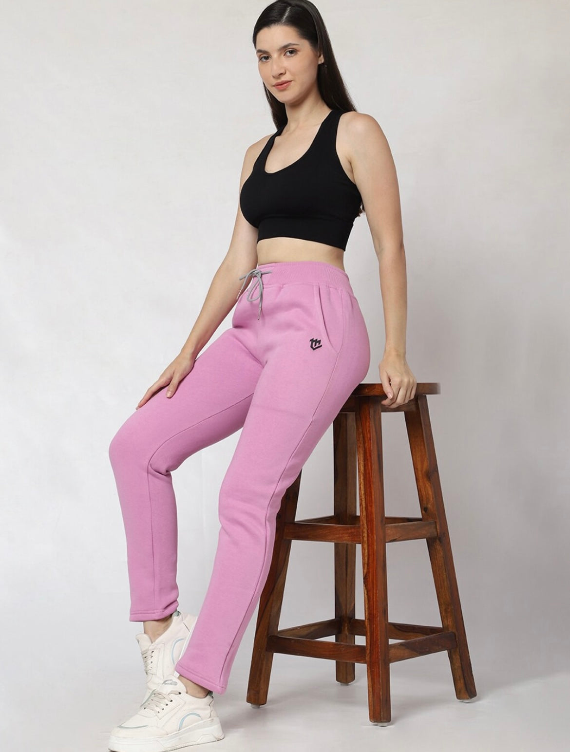 Pink Fleece Winter Track Pant for Women