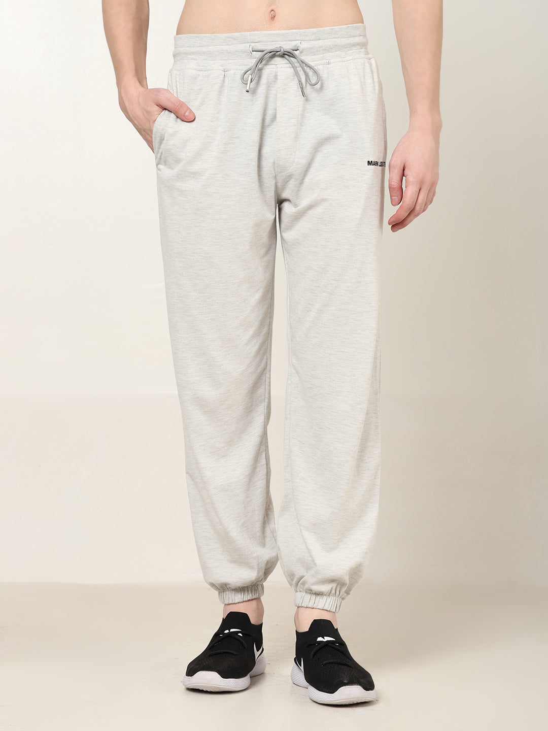 Breathable Loose Fit Cotton Track Pant for Men.(Off-White)