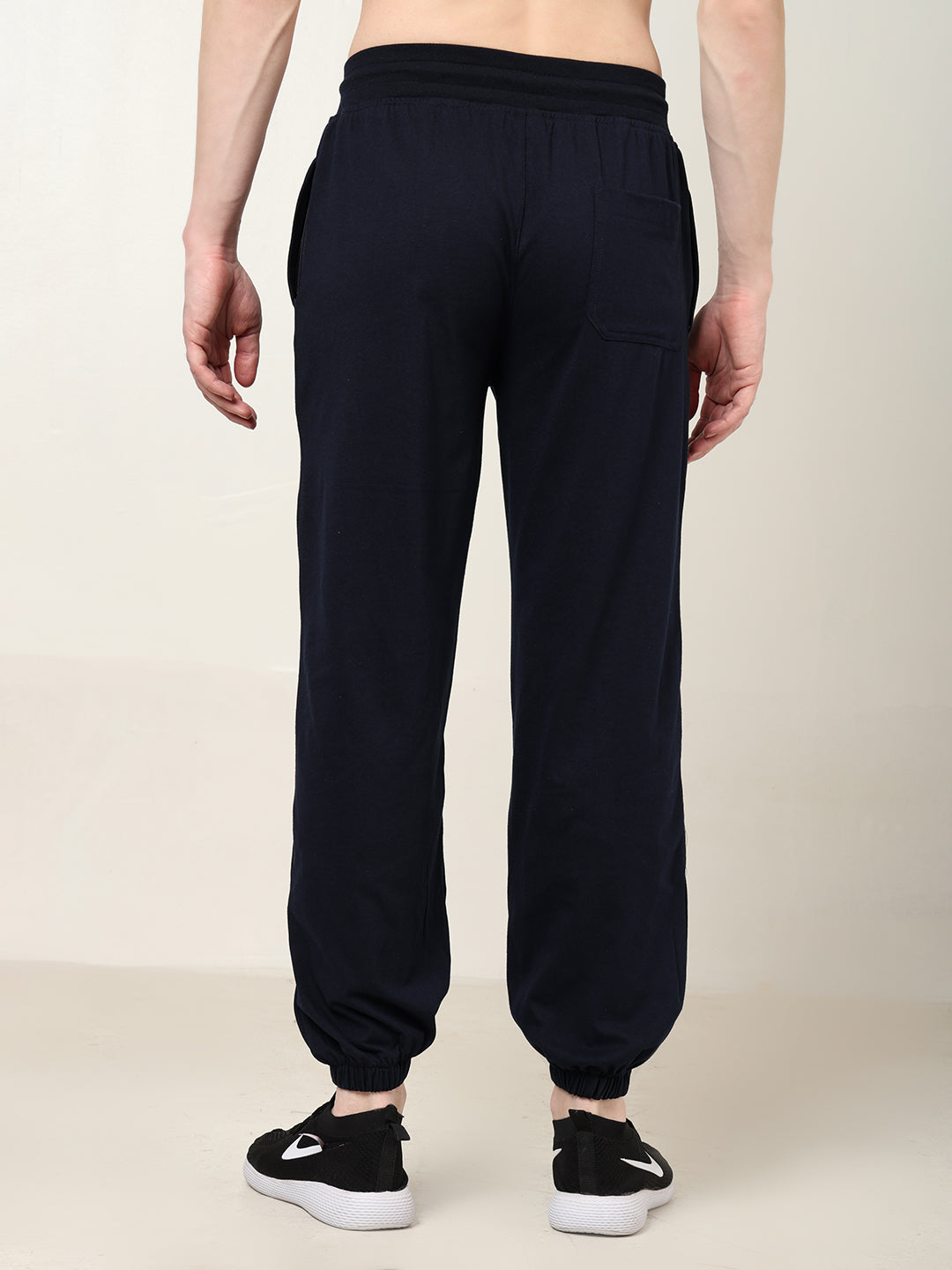 Breathable Loose Fit Cotton Track Pant for Men.(Navy Blue)