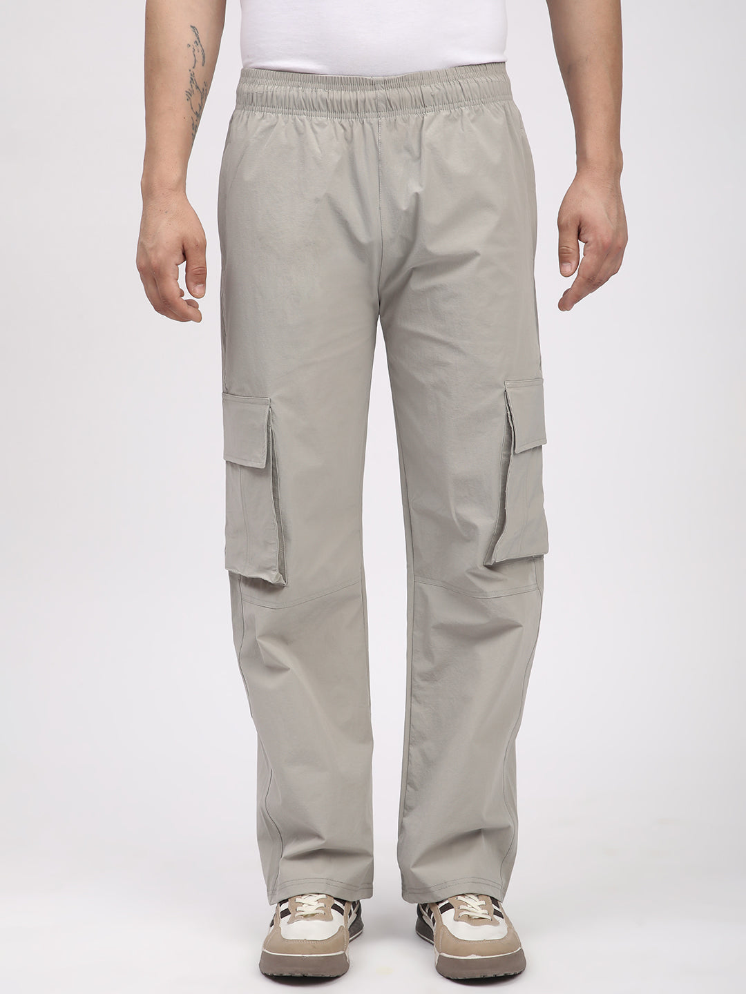 Straight Fit Cargo Pants For Men. (Ecru)