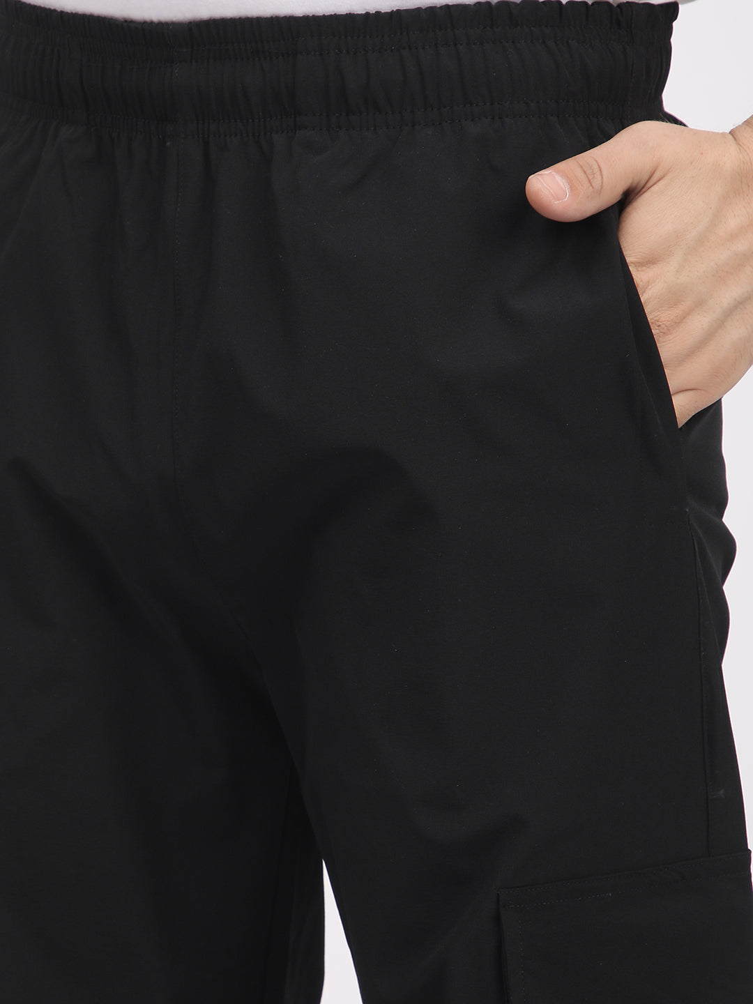 Straight Fit Cargo Pants For Men. (Black)
