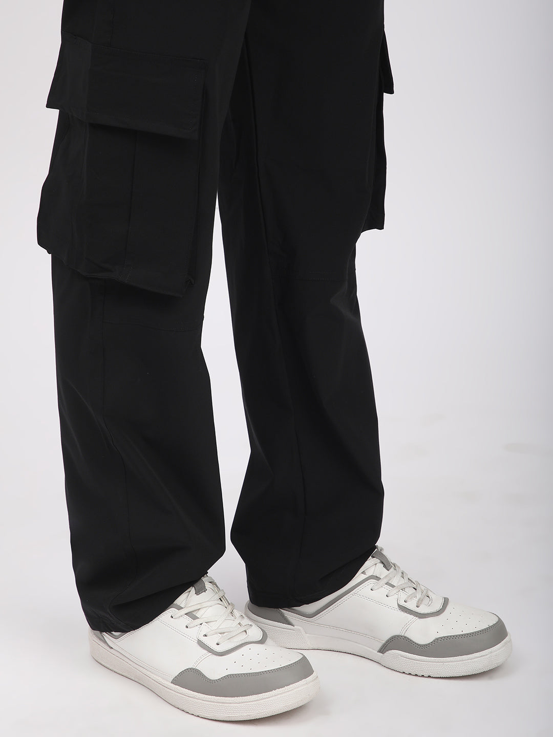 Straight Fit Cargo Pants For Men. (Black)