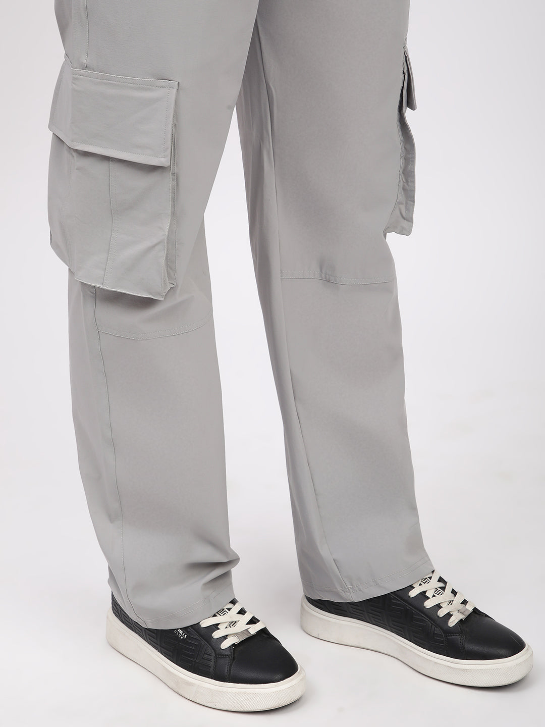Straight Fit Cargo Pants For Men. (Grey)