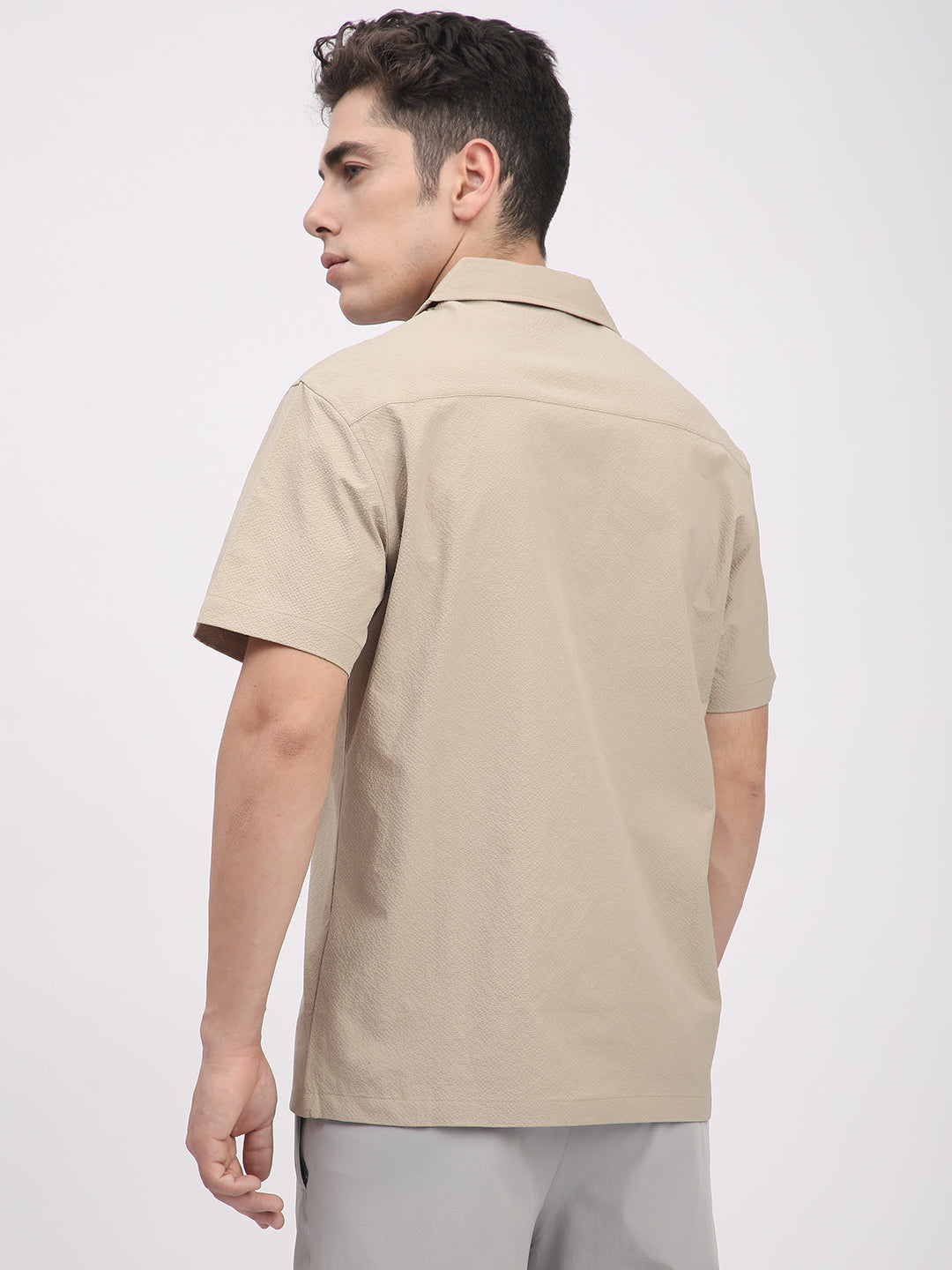 Regular Fit Textured Shirt For Men. (Skin)