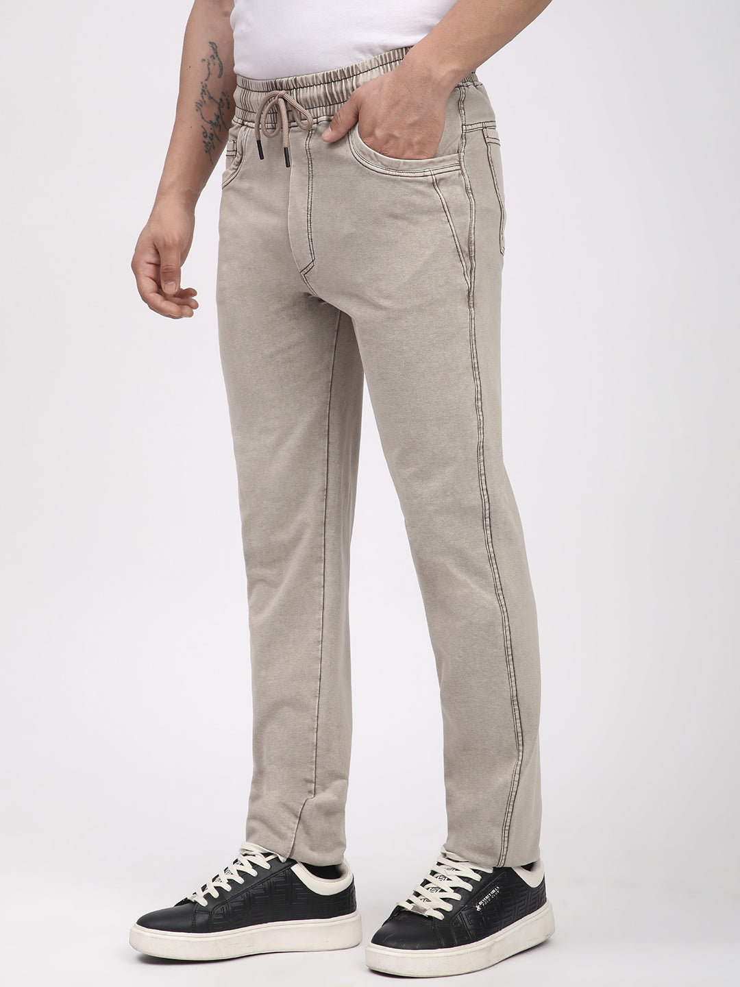 Acid Washed Lower for Men (Ecru)