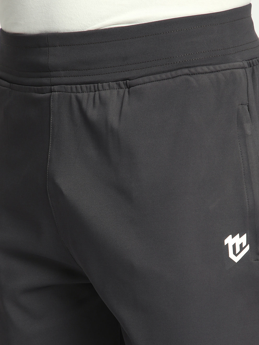 Rapid Dry Black Solid Track Pant for Men (Dark Grey)