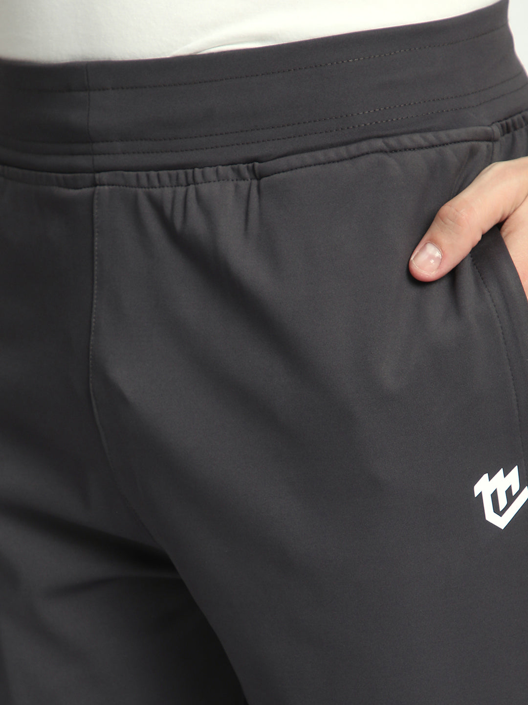 Rapid Dry Black Solid Track Pant for Men (Dark Grey)