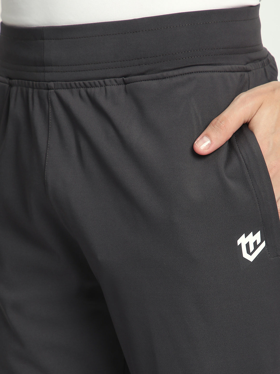 Rapid Dry Black Solid Track Pant for Men (Dark Grey)