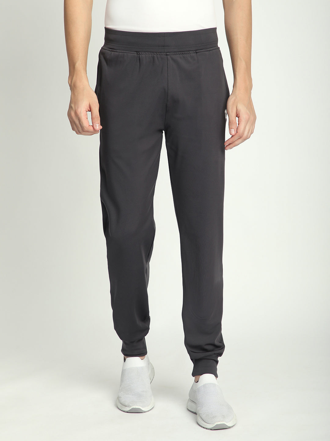 Rapid Dry Black Solid Track Pant for Men (Dark Grey)