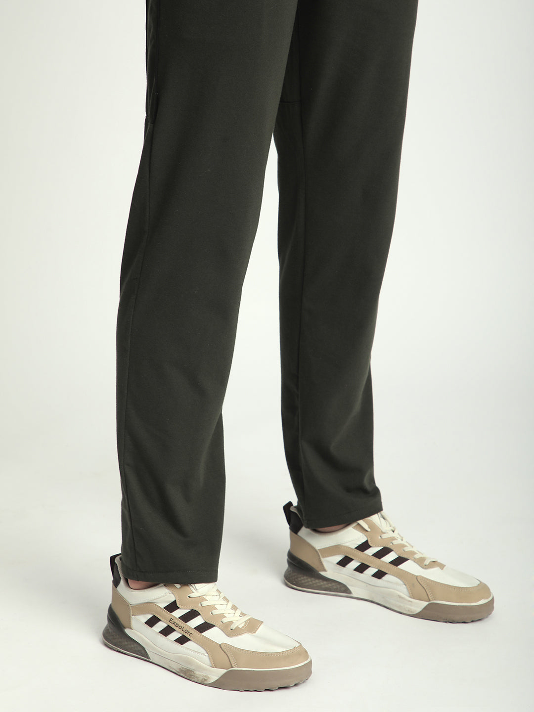 Stylish Olive Green Cotton Track Pant For Men.