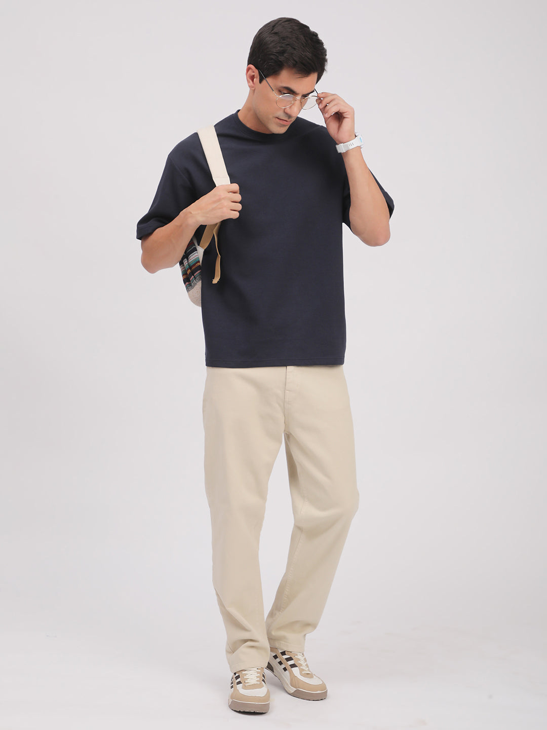 Textured Knit T-Shirt for Men. (Blue)