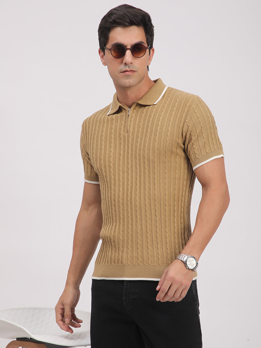 Knitted T-Shirt for Men. (Skin)