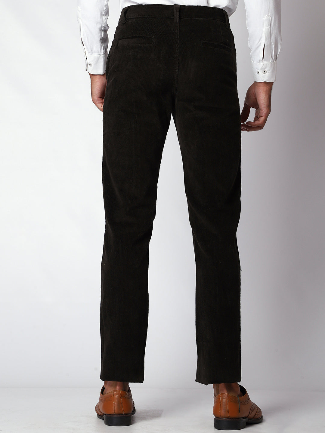 Dark Green Corduroy Trouser For Men.