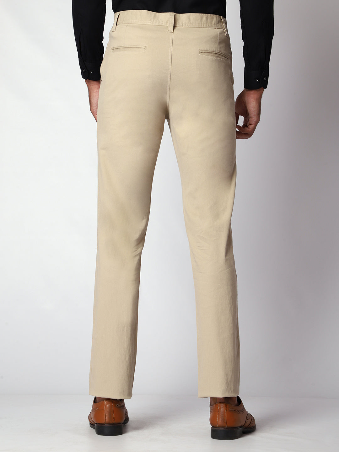 Beige Casual Chinos For Men.