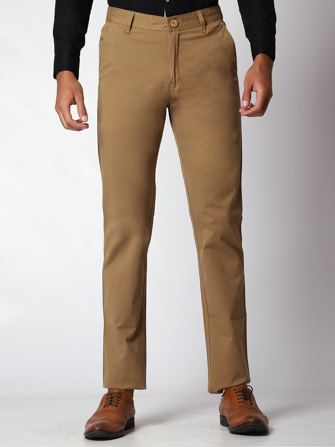 Khakhi Casual Chinos For Men.