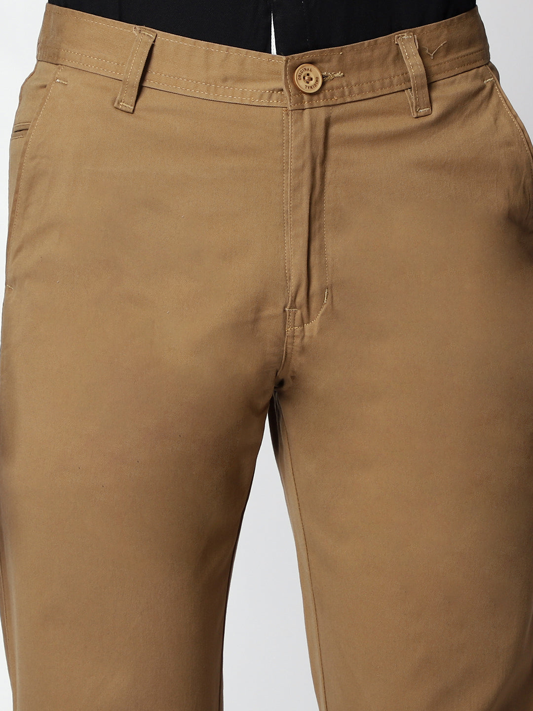 Khakhi Casual Chinos For Men.