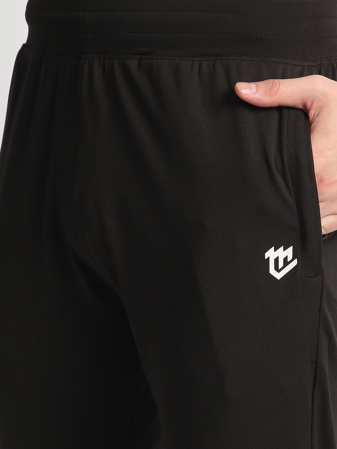 Rapid Dry Black Solid Track Pant for Men. (DRITX)