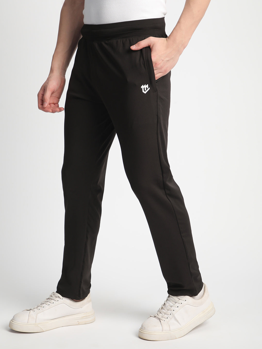 Rapid Dry Black Solid Track Pant for Men. (DRITX)