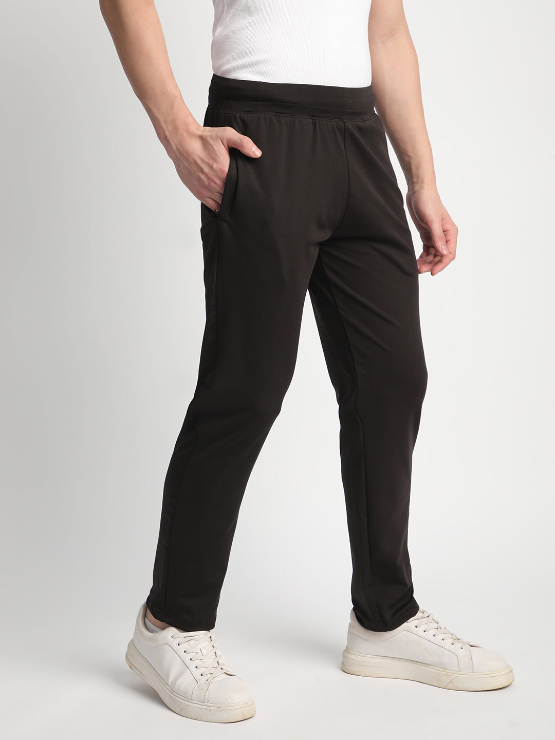 Rapid Dry Black Solid Track Pant for Men. (DRITX)