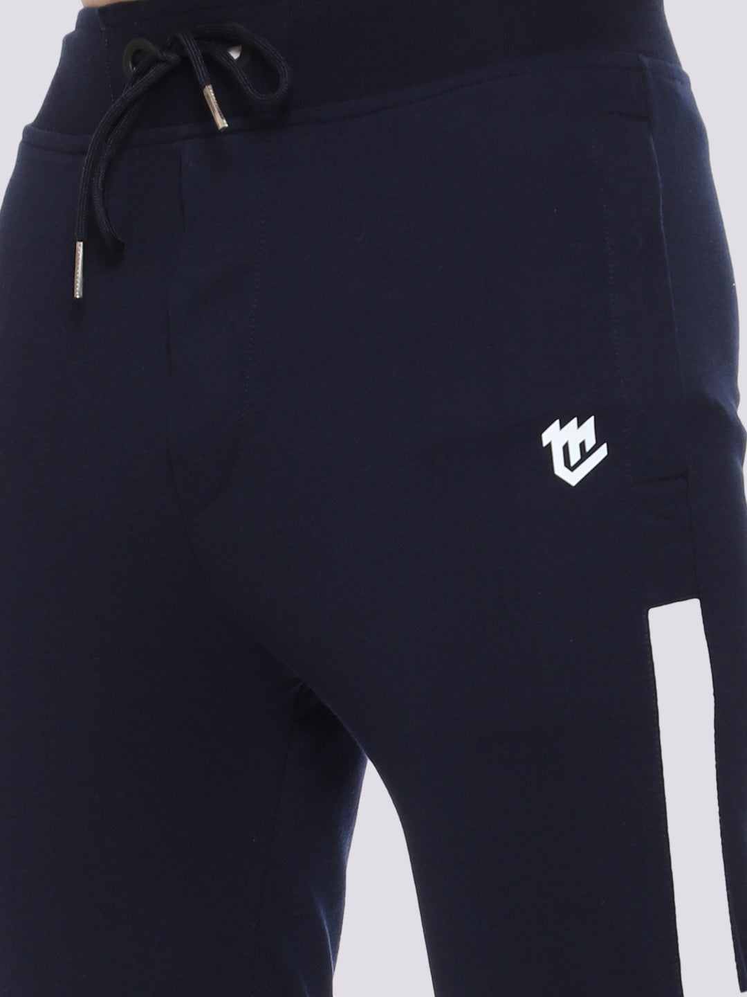 Navy Blue Close Bottom Cotton Track Pant for Men