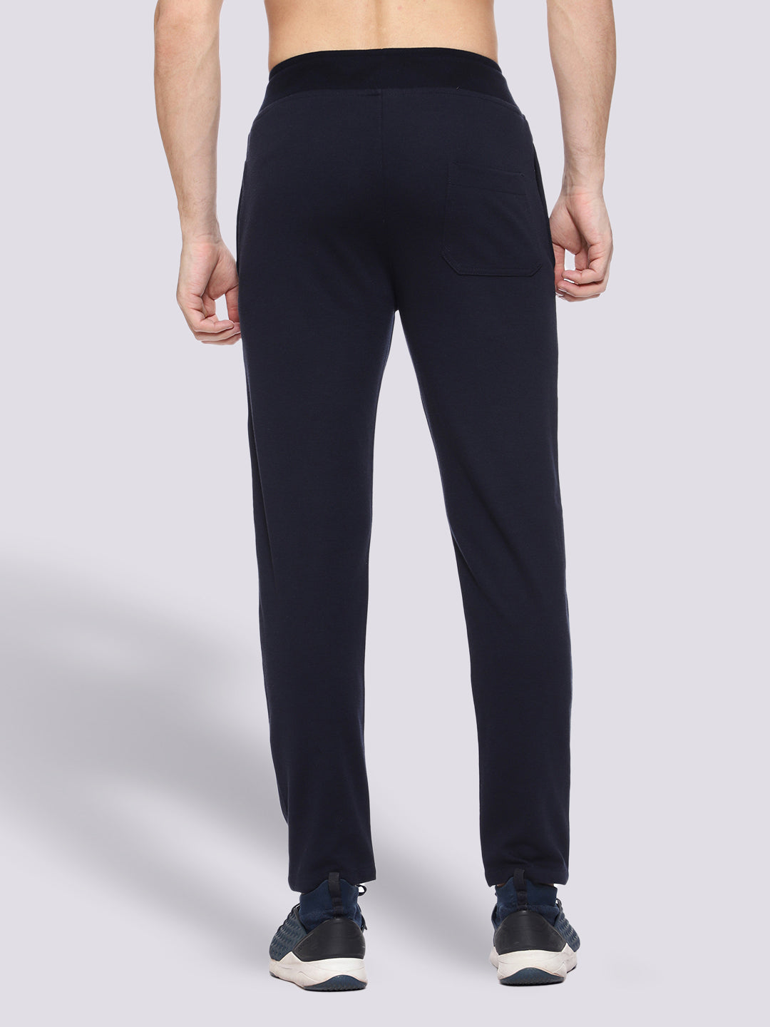 Navy Blue Reflector Cotton Track Pant For Men