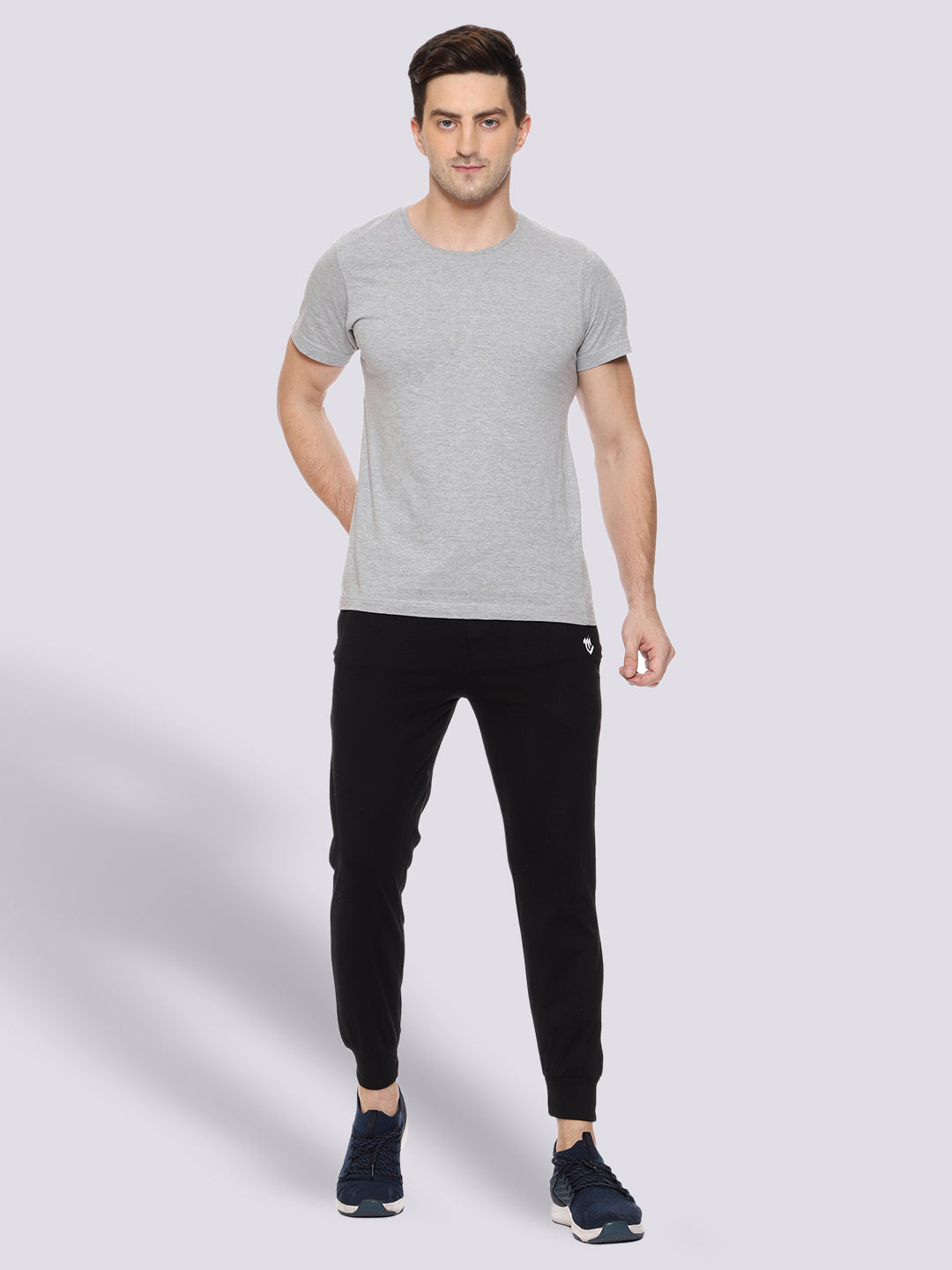 Side Stripe Black Cotton Track Pant for Men.
