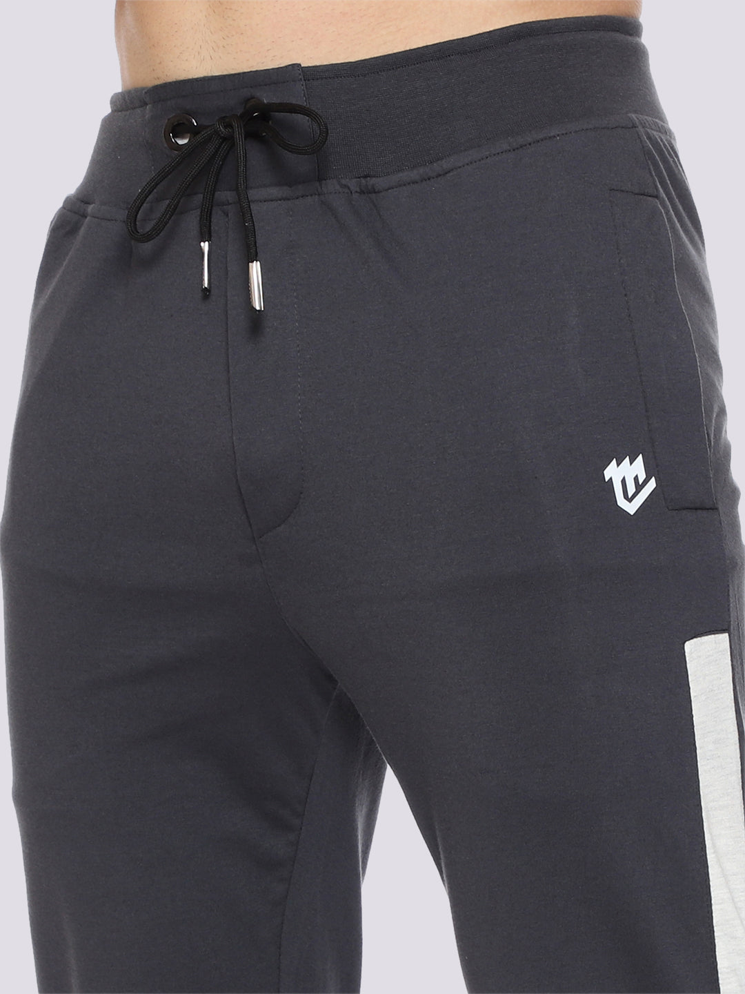 Charcoal Grey Close Bottom Cotton Track Pant for Men