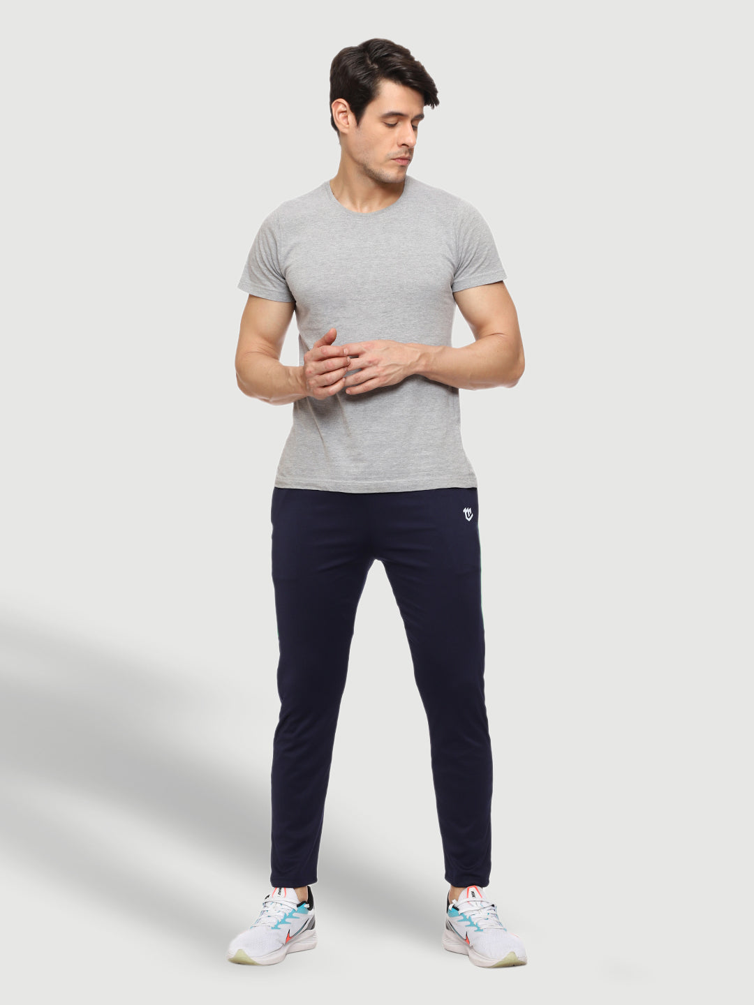 Rapid Dry Blue Solid Stripe Track Pant for Men