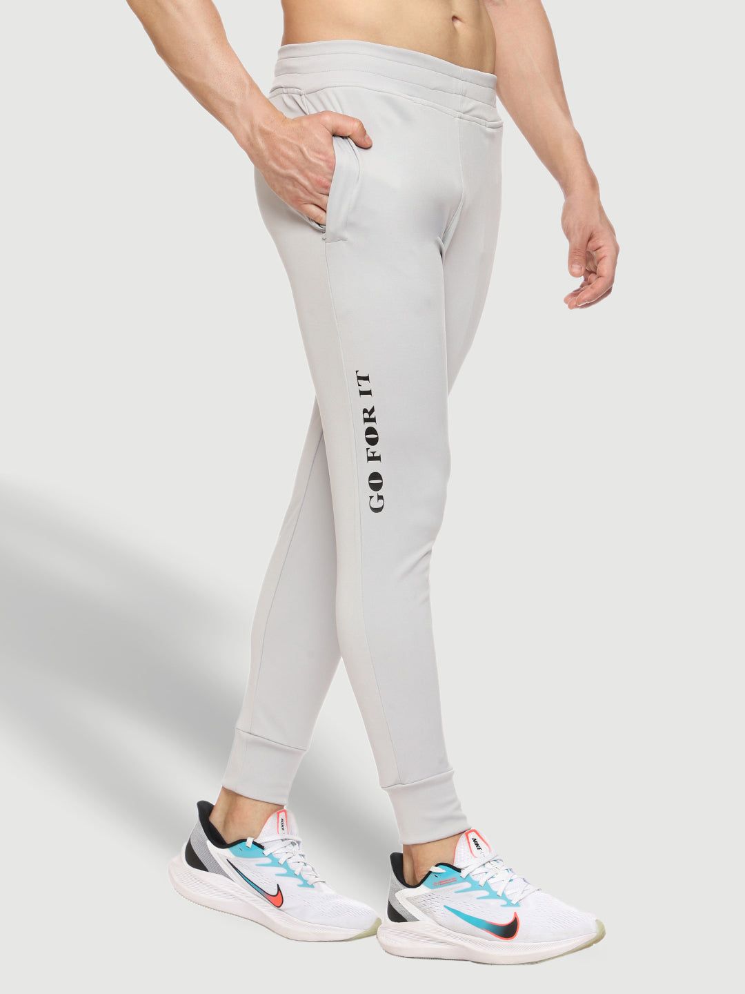 Rapid Dry Grey Solid Track Pant for Men