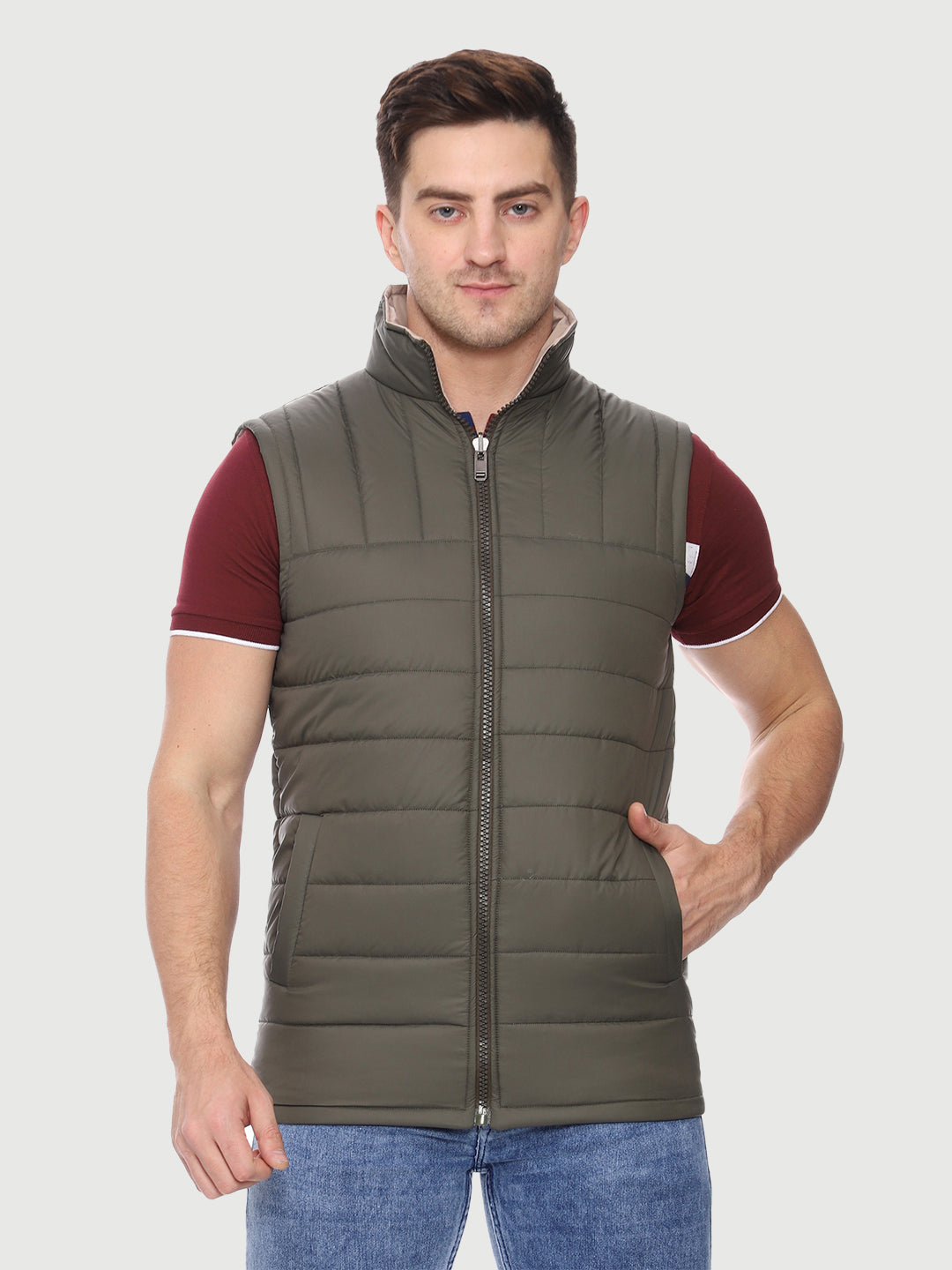 Sleeveless Reversible Jacket For Men