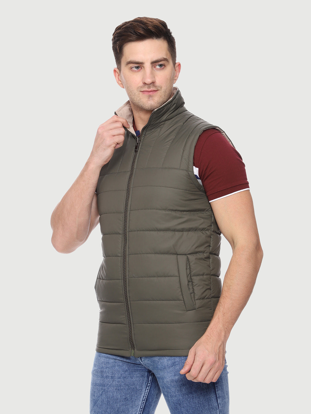 Sleeveless Reversible Jacket For Men
