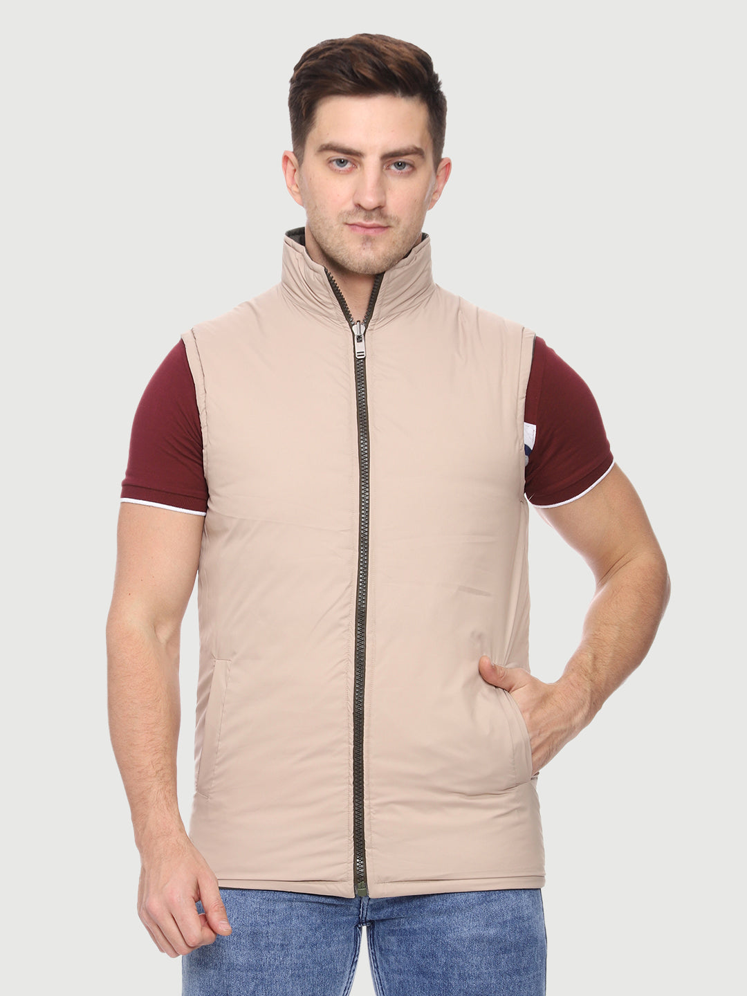Sleeveless Reversible Jacket For Men