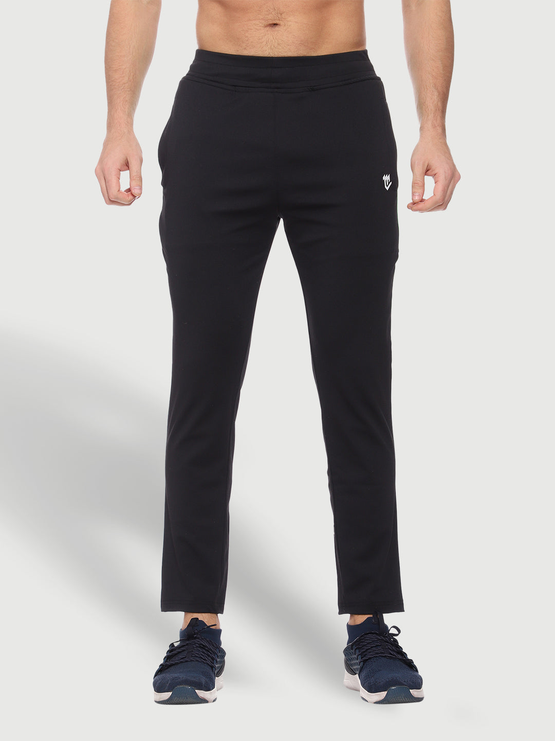 Rapid Dry Black Color Blocked Track Pant for Men