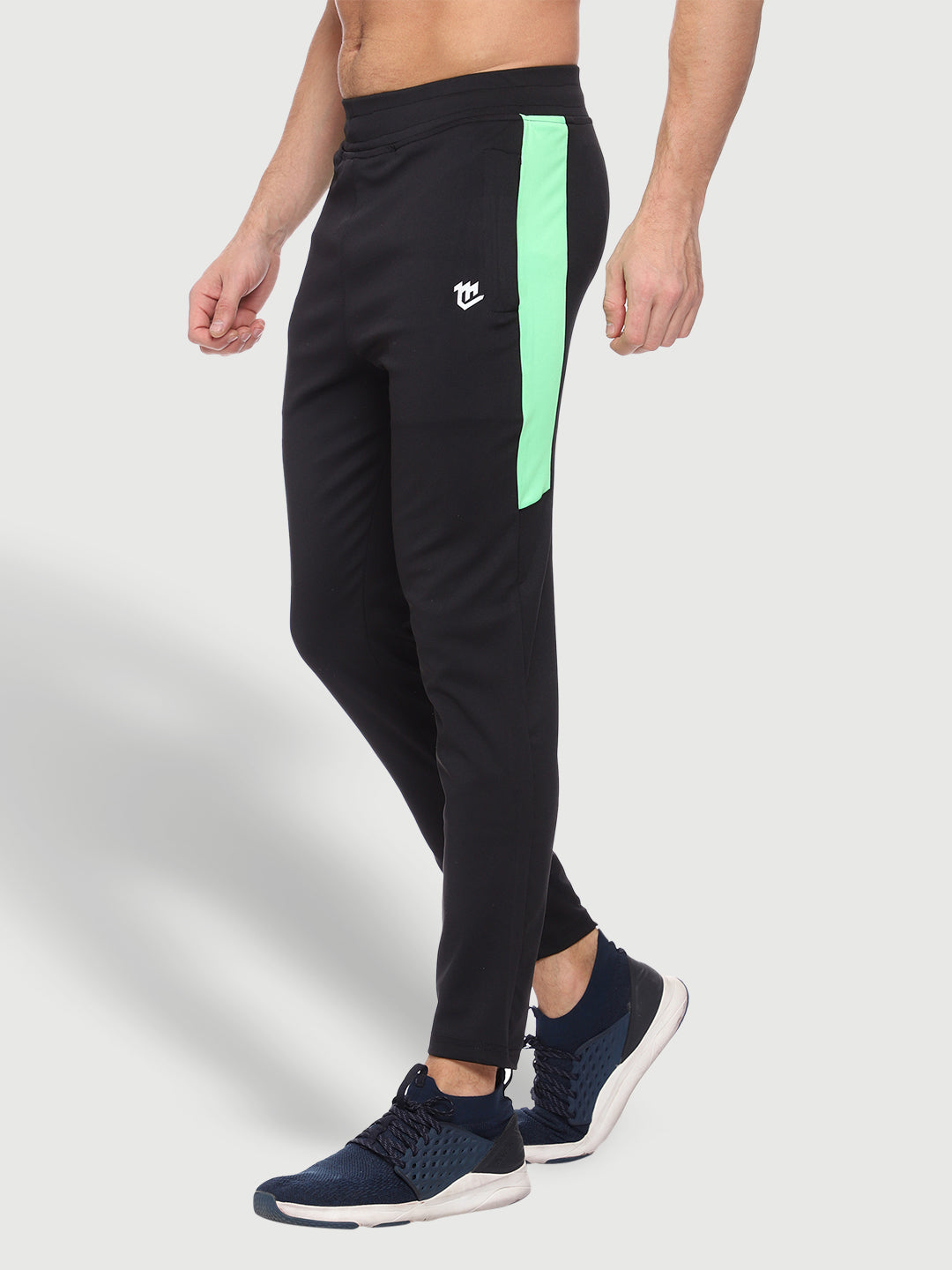Rapid Dry Black Color Blocked Track Pant for Men