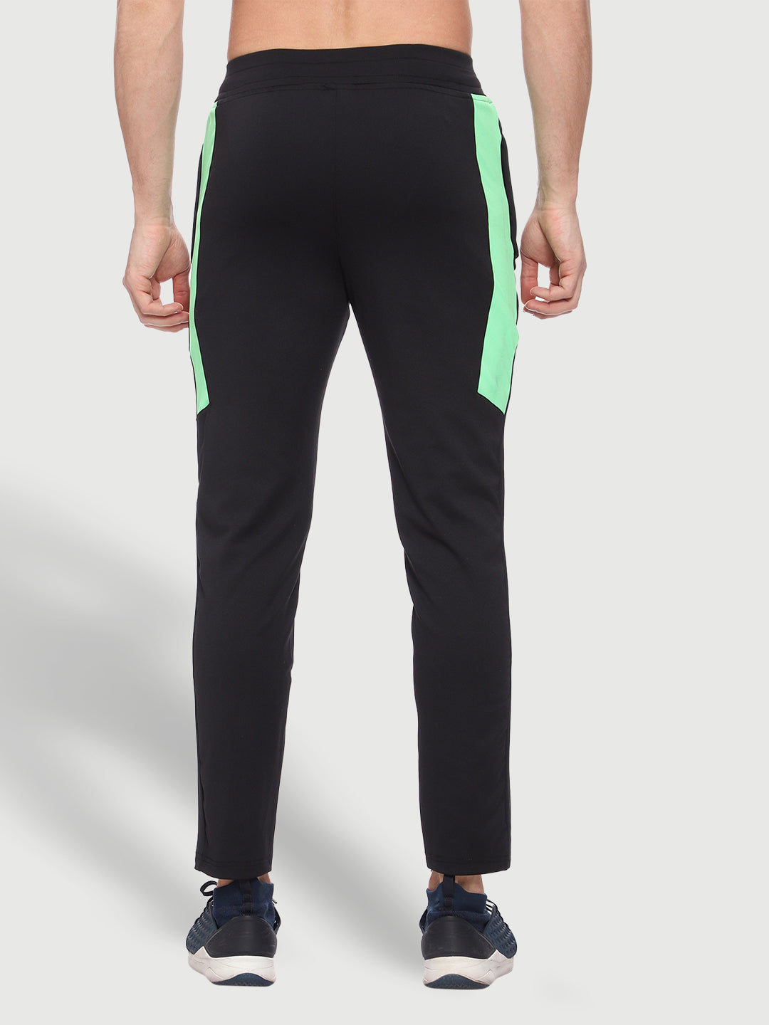 Rapid Dry Black Color Blocked Track Pant for Men