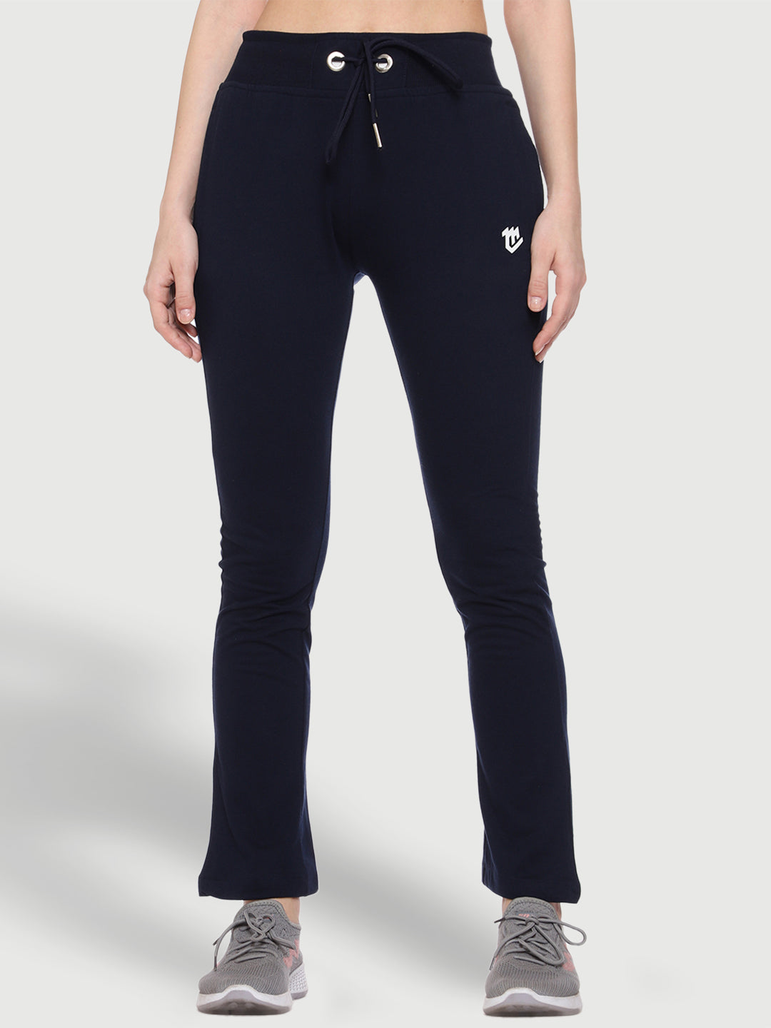 Blue Bell Bottom Cotton Track Pant For Women