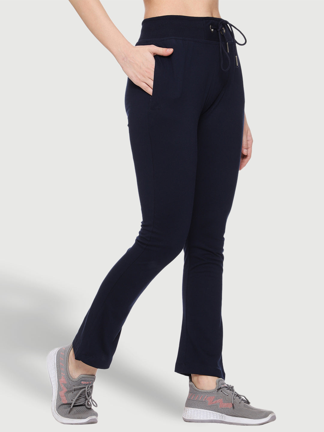 Blue Bell Bottom Cotton Track Pant For Women