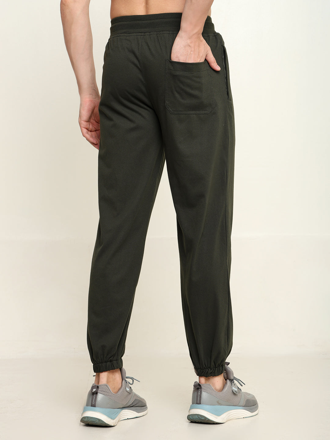 Breathable Loose Fit Cotton Track Pant for Men.(Olive Green)