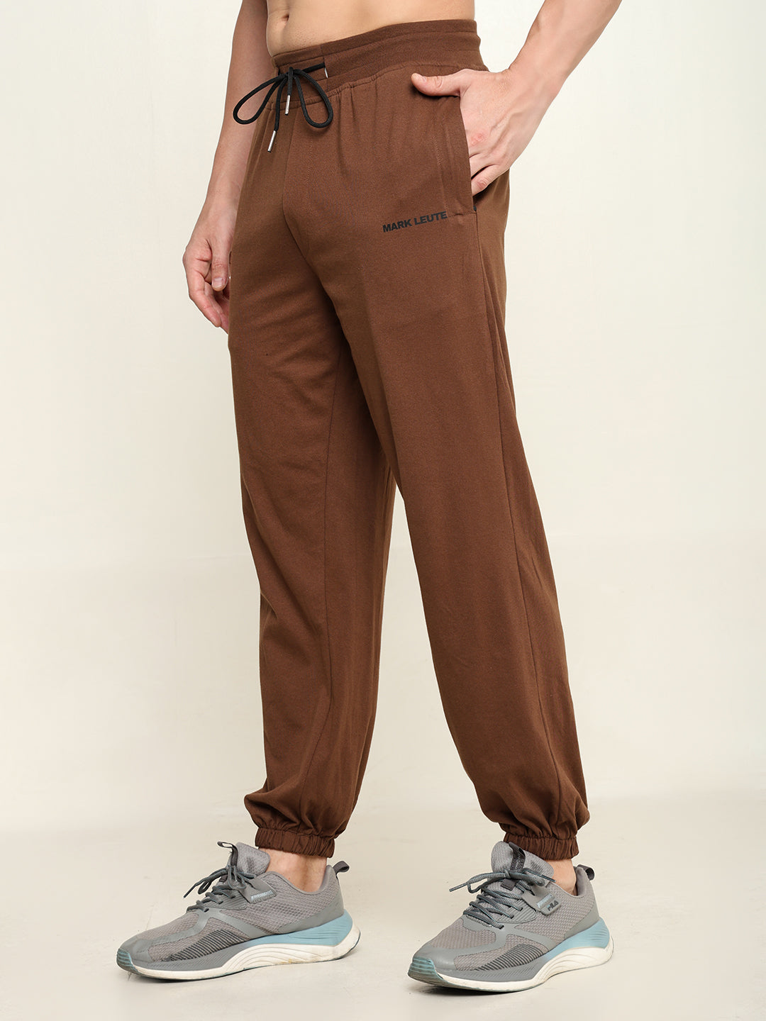 Breathable Loose Fit Cotton Track Pant for Men.(Brown)