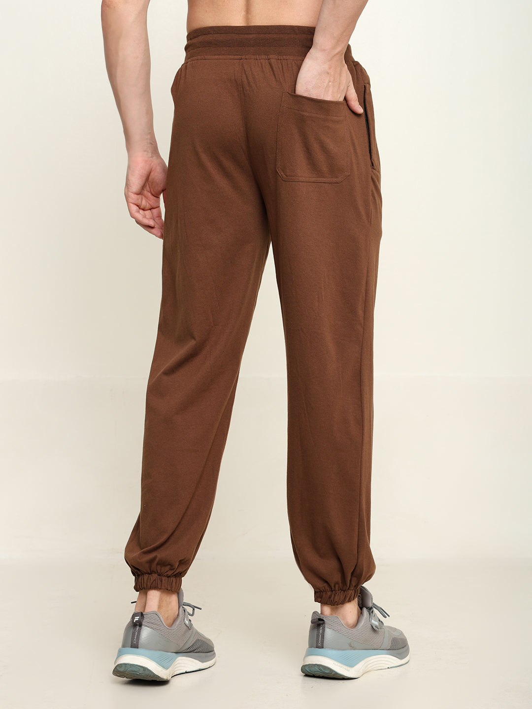 Breathable Loose Fit Cotton Track Pant for Men.(Brown)