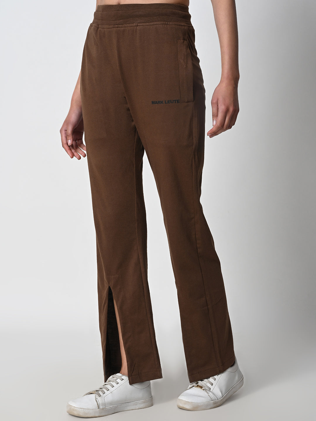Front Slit Brown Track Pant for Women.