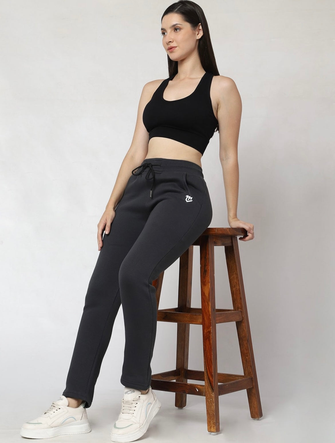 Charcoal Grey Fleece Winter Track Pant for Women