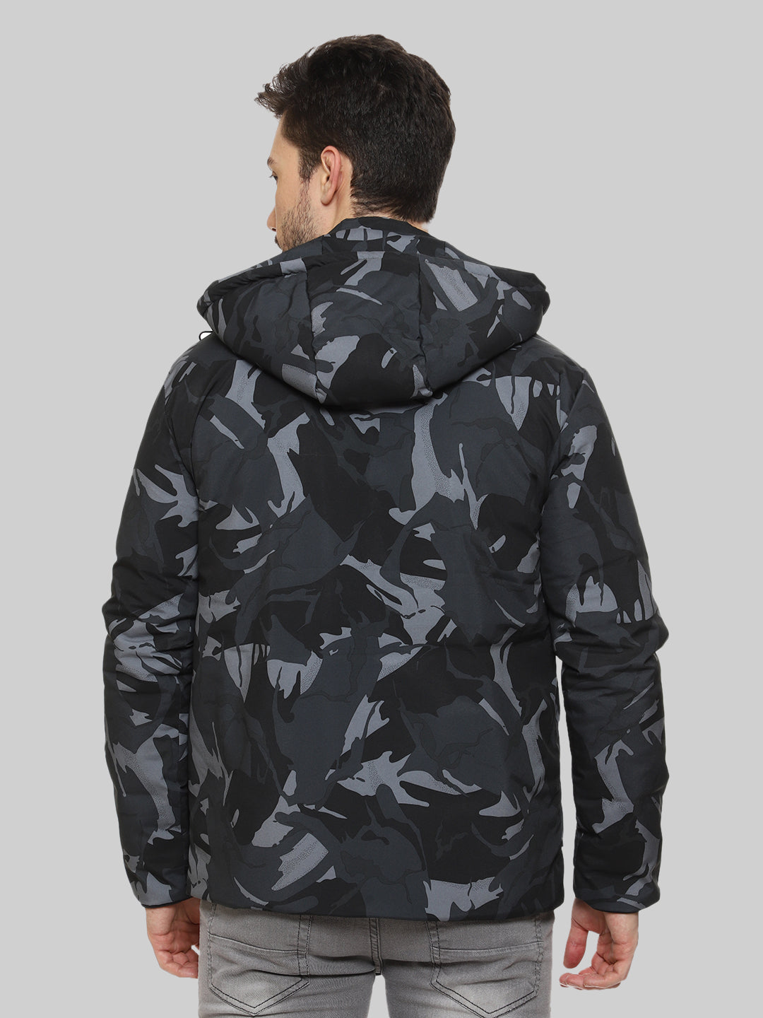Camouflaged Puffer Jacket For Men