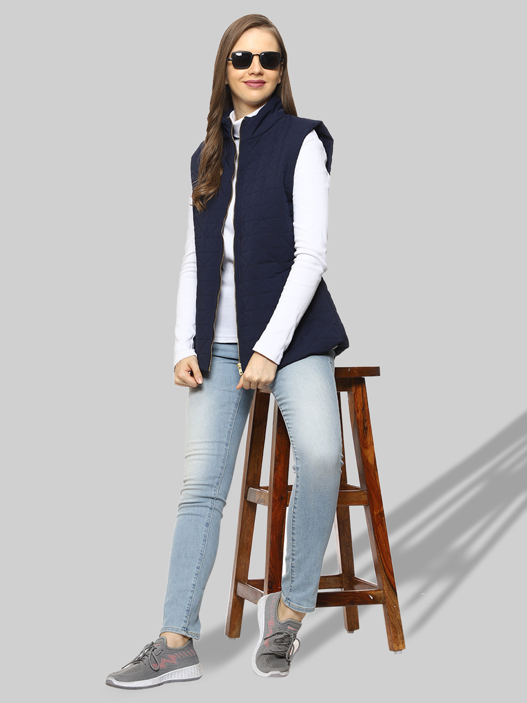 Quilted Sleeveless Jacket For Women
