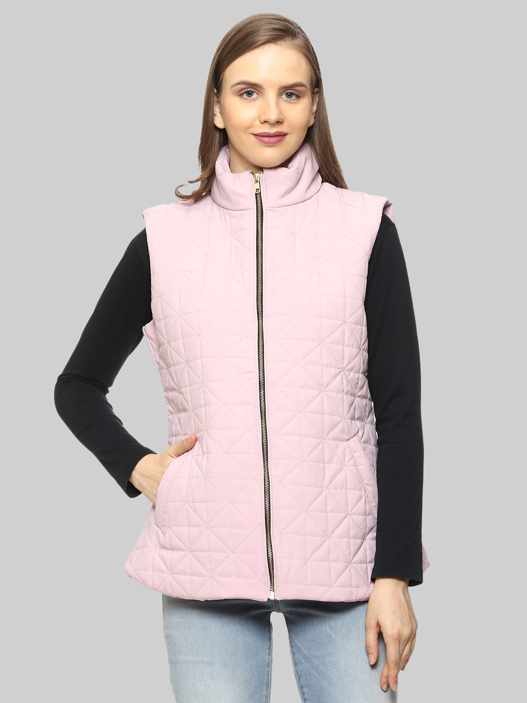 Quilted Sleeveless Jacket For Women