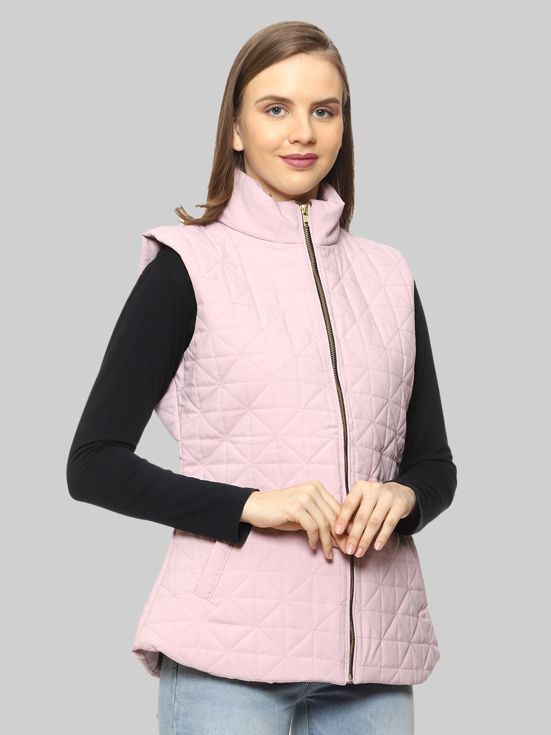 Quilted Sleeveless Jacket For Women