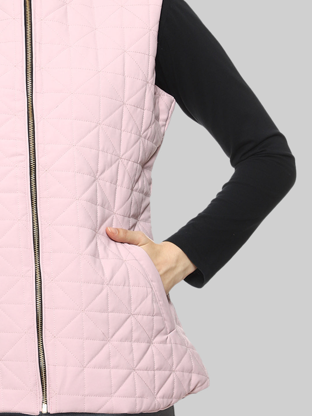 Quilted Sleeveless Jacket For Women