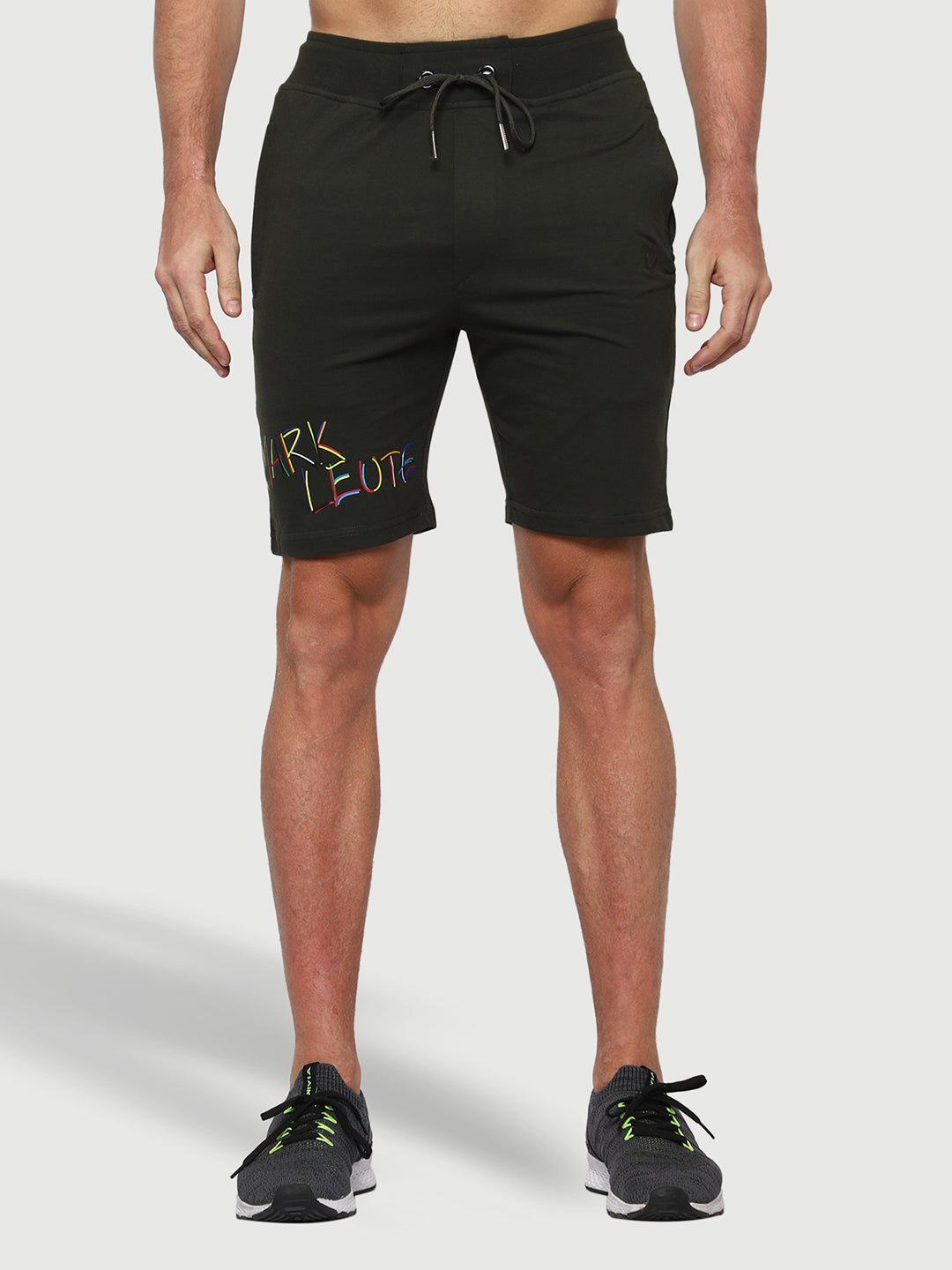Olive Green Solid Shorts For Men