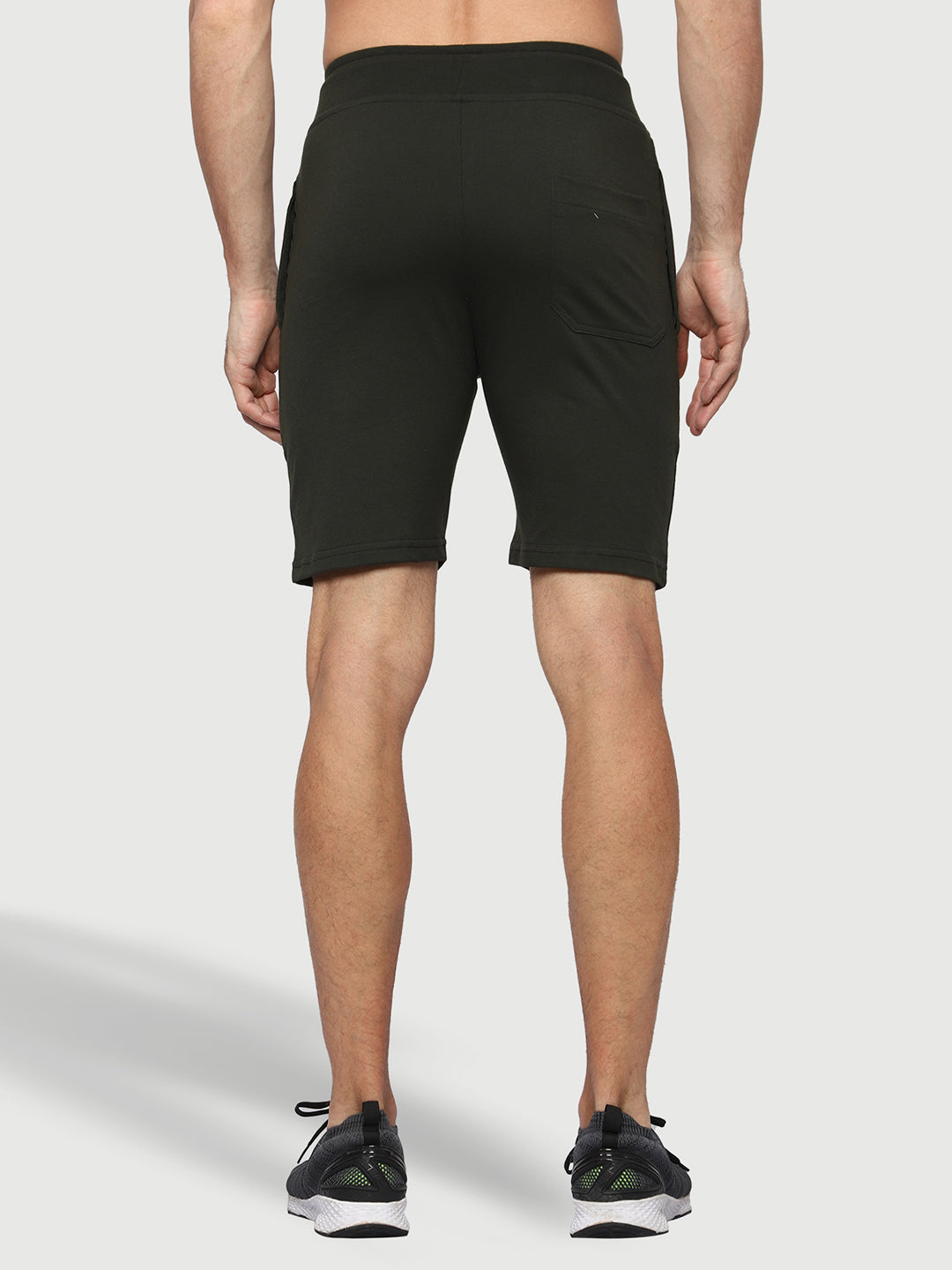 Olive Green Solid Shorts For Men