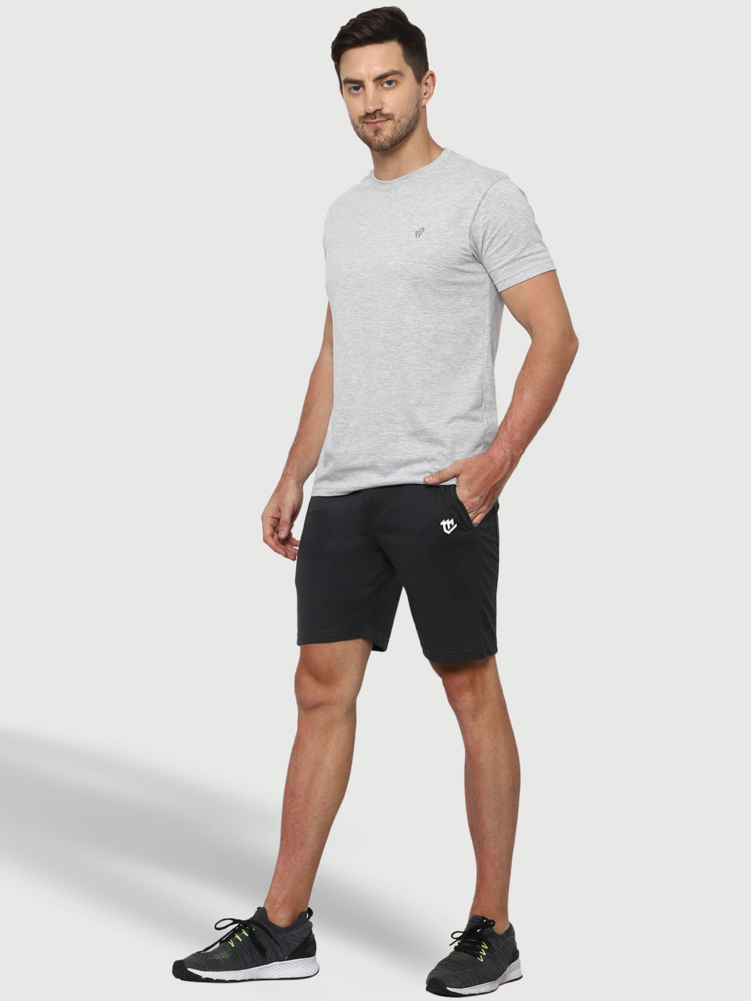 Mark Leute Charcoal Grey Shorts For Men
